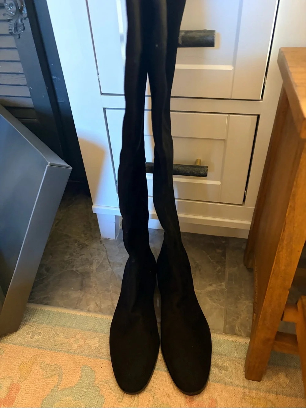 Ann Taylor Black Over-the-Knee Suede Boots